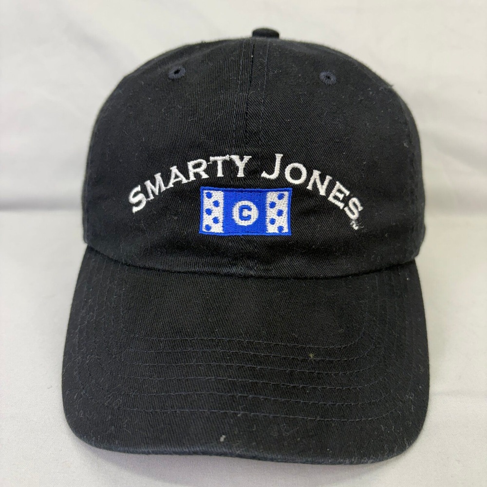 Valucap Smarty Jones Hat Baseball Cap Mens OSFM Black Horse Racing Embroidered